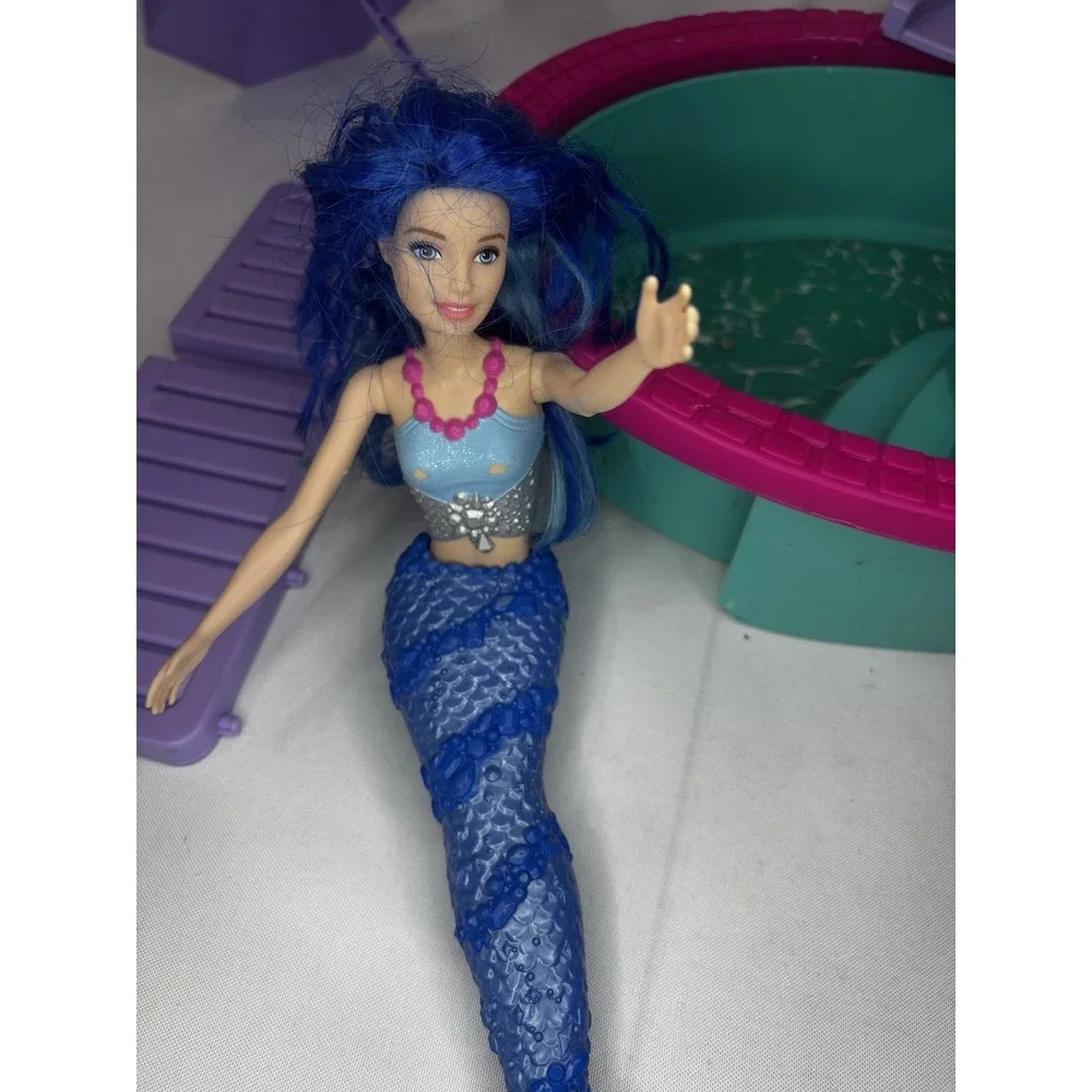 Barbie Size Pool Fashion Doll Party Playset, Mermaids, Lounge Chairs